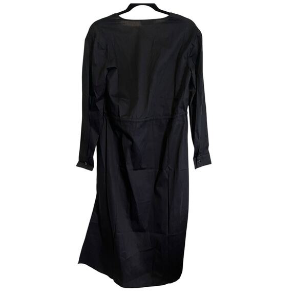 Harshman Belinda Dress Black Size Small Elegant Midi Tiered Ruffle Sleeves - Picture 2 of 5